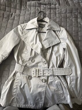 Brema Silver Trench Coat Rainwear with Belt Medium